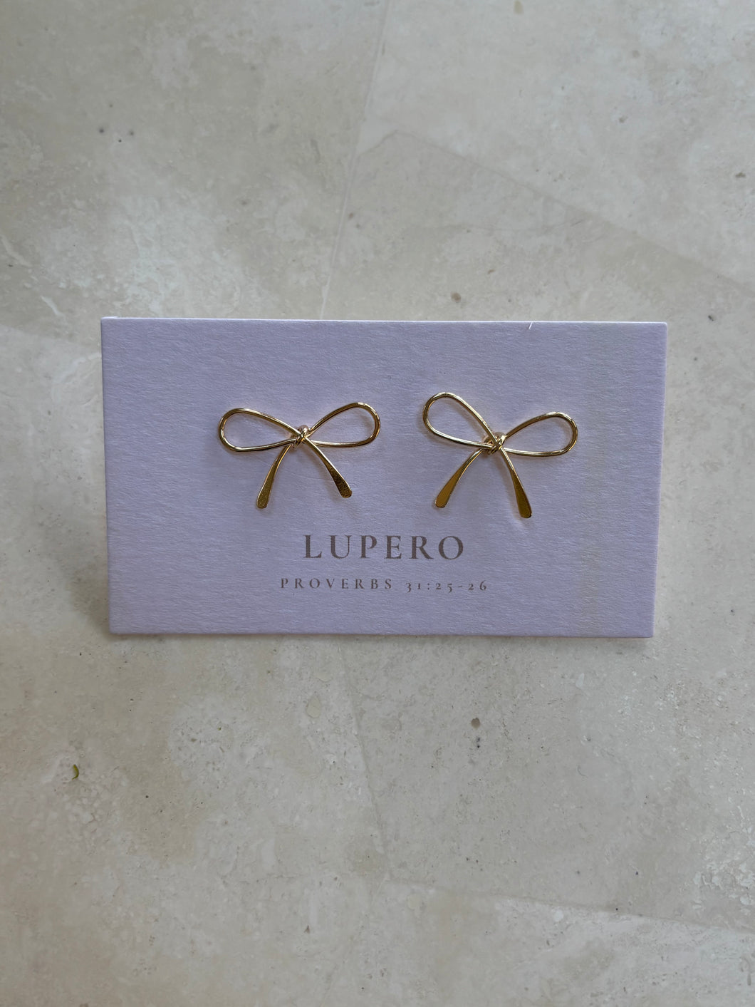 Gold bow earrings